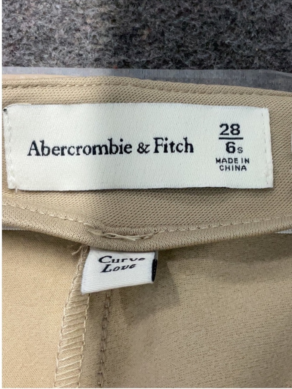 Abercrombie Curve Love Faux Leather Slim Flare Pants Taupe Beige High Rise 28S - Picture 6 of 8